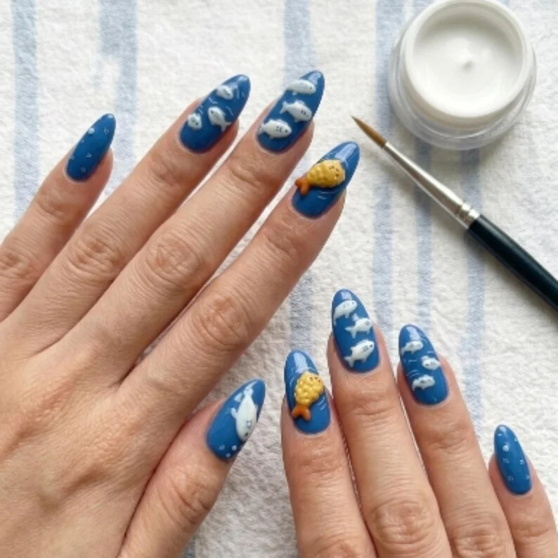 kawaii nail art, 3d press on nails, press on nails, custom press on nails, fake nails, Nails Art, stained glass nails, gold press on nails, luxury press on nails, handmade press on nails