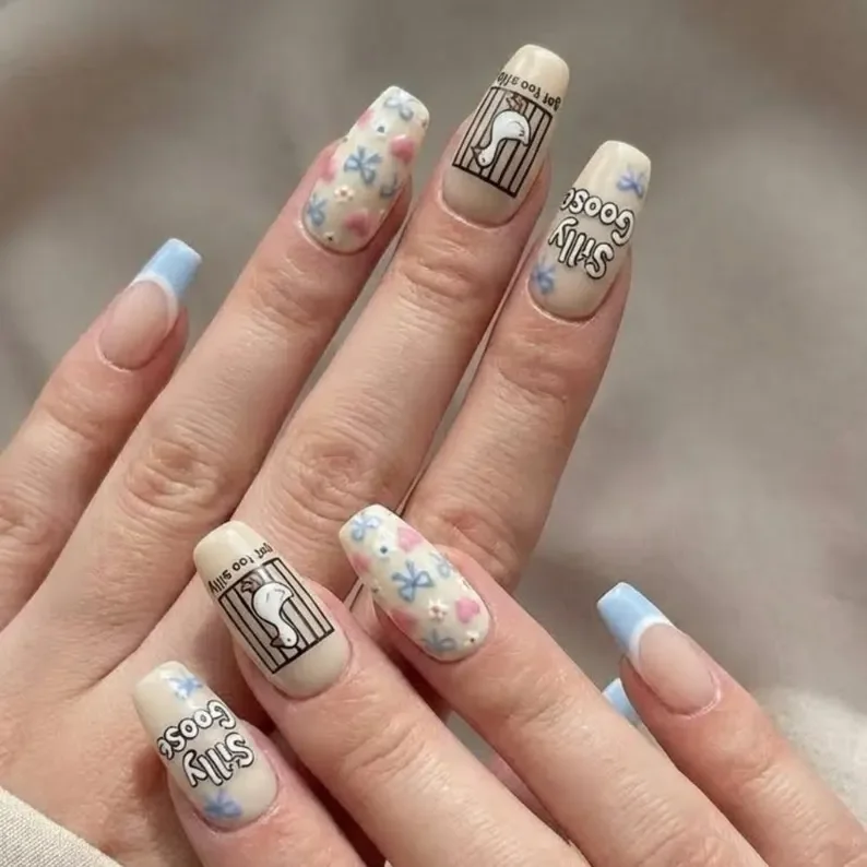 cute press ons, novelty nail design, press on nails, custom press on nails, fake nails, Nails Art, stained glass nails, gold press on nails, 3d press on nails, luxury press on nails, handmade press on nails