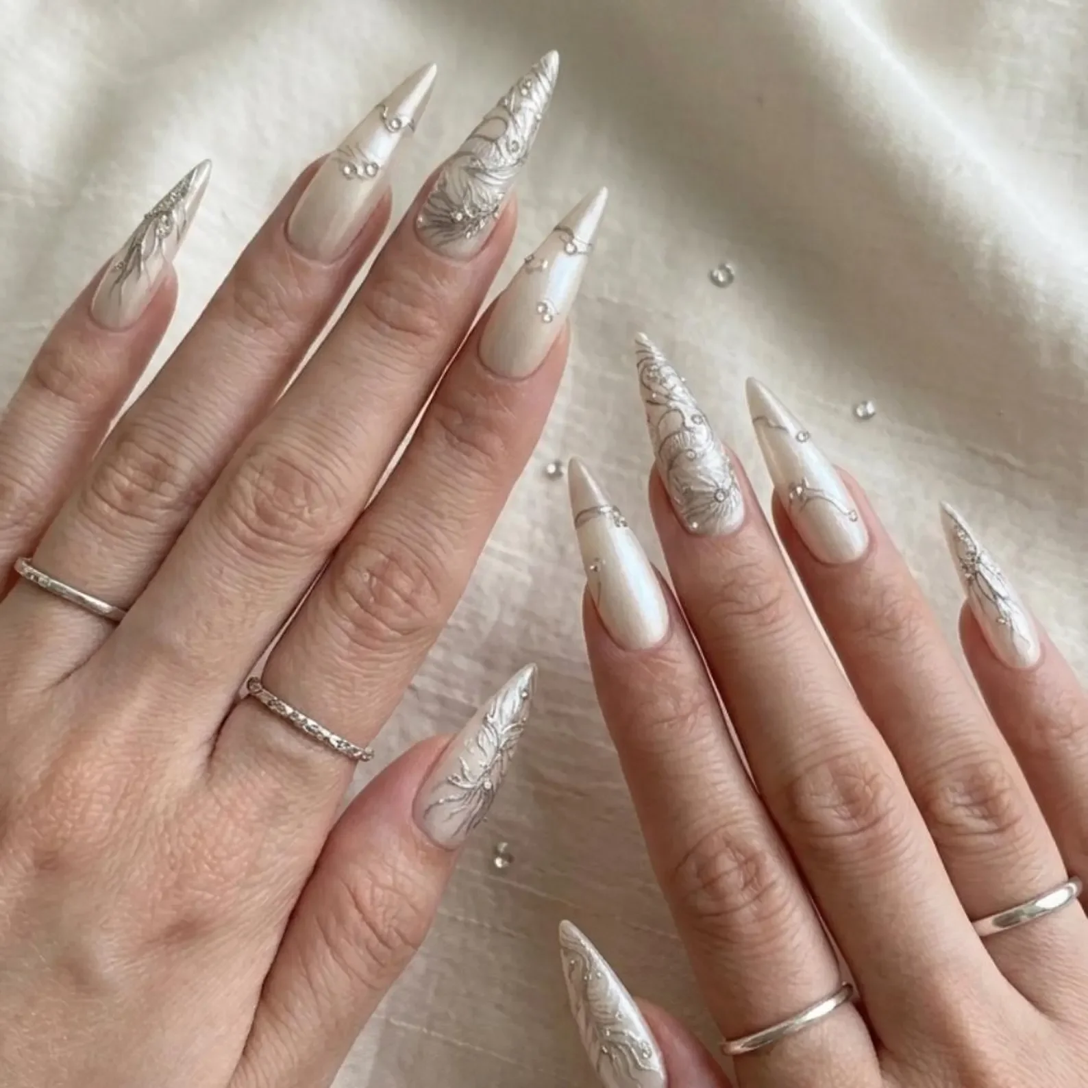 3D Fantasy Nails, Fake Nail Set, press on nails, custom press on nails, fake nails, Nails Art, stained glass nails, gold press on nails, 3d press on nails, luxury press on nails, handmade press on nails