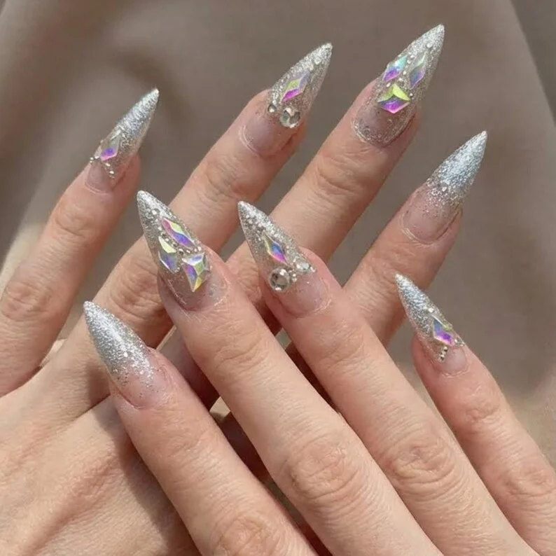 ombre press on, glitter nail set, press on nails, custom press on nails, fake nails, Nails Art, stained glass nails, gold press on nails, 3d press on nails, luxury press on nails, handmade press on nails