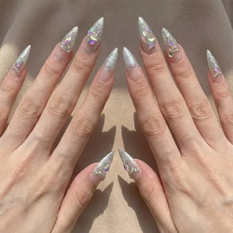 rhinestone manicure, crystal nail design, press on nails, custom press on nails, fake nails, Nails Art, stained glass nails, gold press on nails, 3d press on nails, luxury press on nails, handmade press on nails