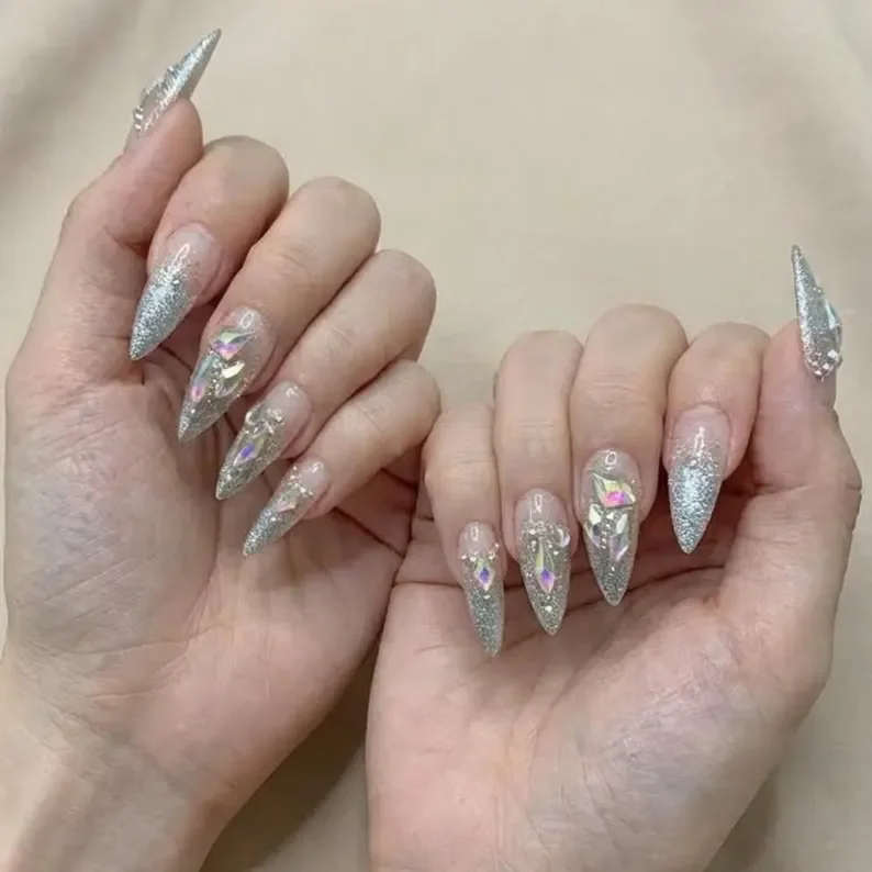 ombre press on, glitter nail set, press on nails, custom press on nails, fake nails, Nails Art, stained glass nails, gold press on nails, 3d press on nails, luxury press on nails, handmade press on nails