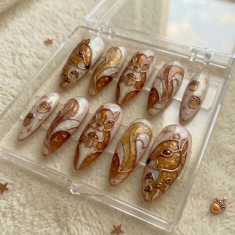 press on nails, custom press on nails, fake nails, Nails Art, stained glass nails, gold press on nails, 3d press on nails, luxury press on nails, handmade press on nails