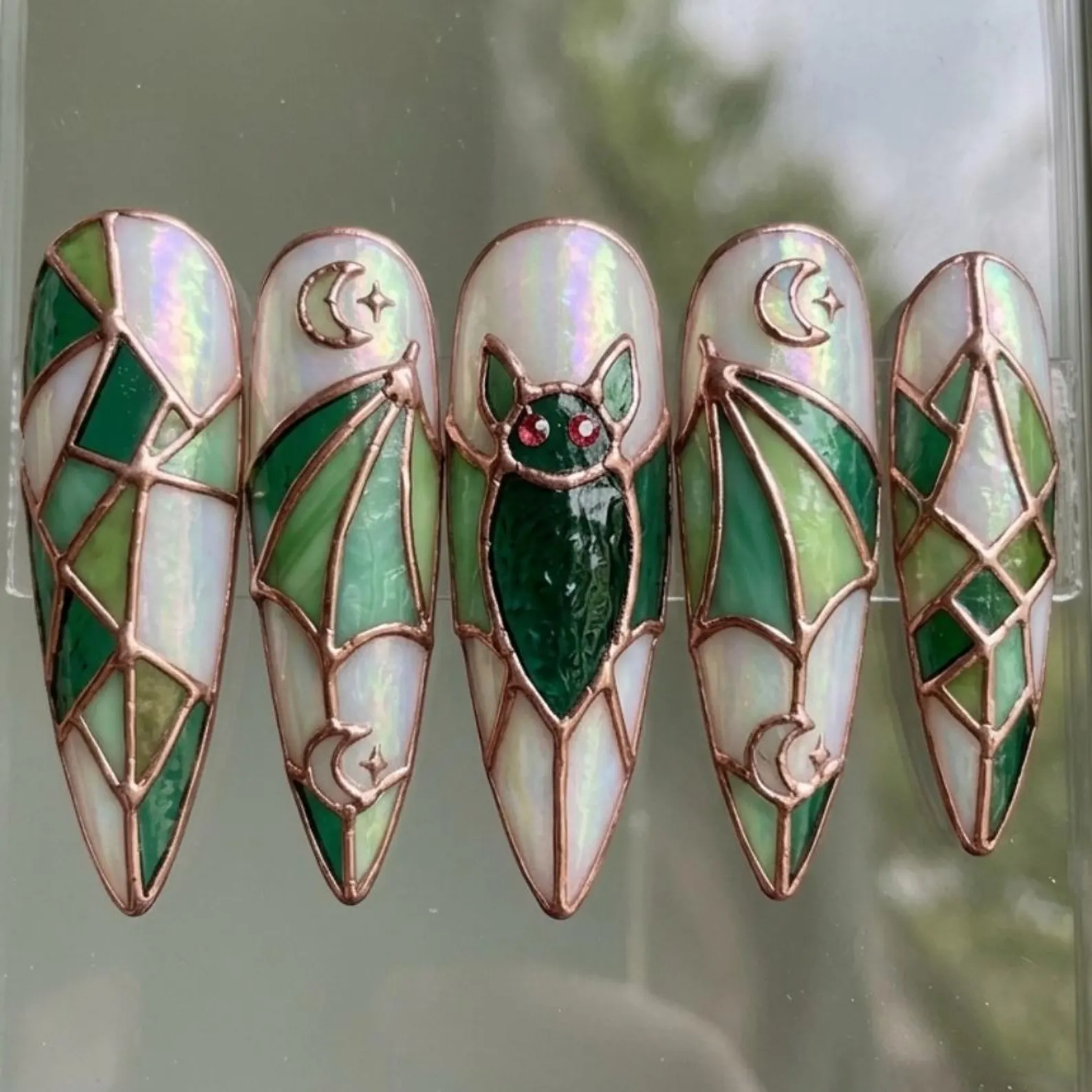 stained glass nails, press on nails, custom press on nails, fake nails, Nails Art, gold press on nails, 3d press on nails, luxury press on nails, handmade press on nails