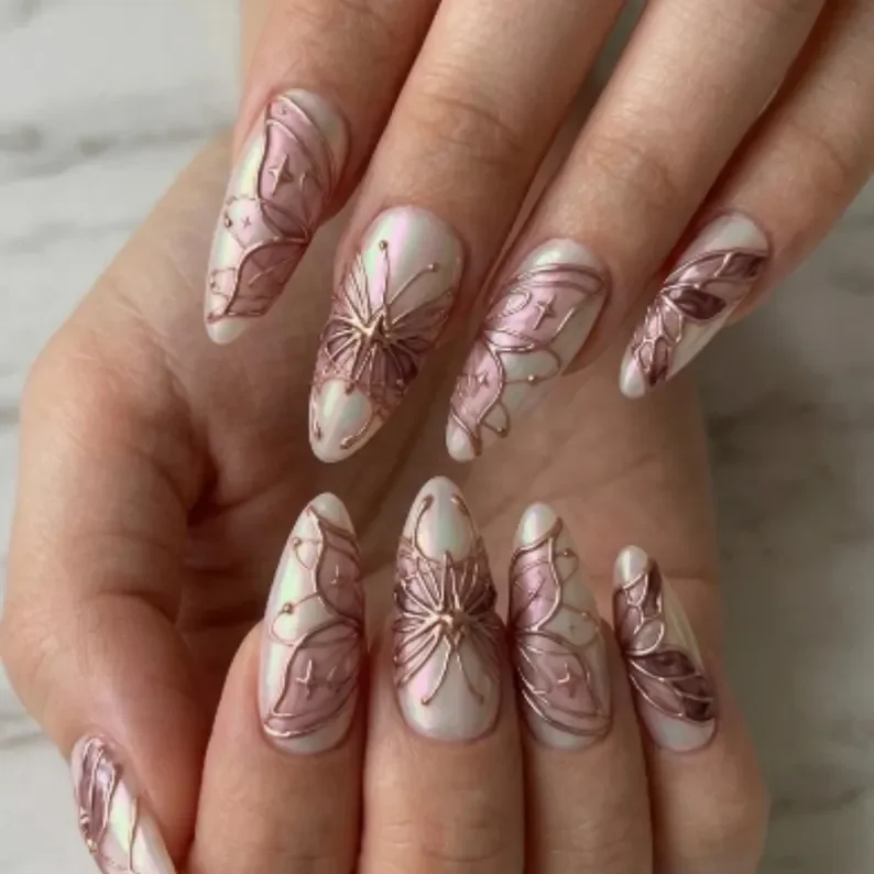 press on nails, custom press on nails, fake nails, Nails Art, stained glass nails, gold press on nails, 3d press on nails, luxury press on nails, handmade press on nails