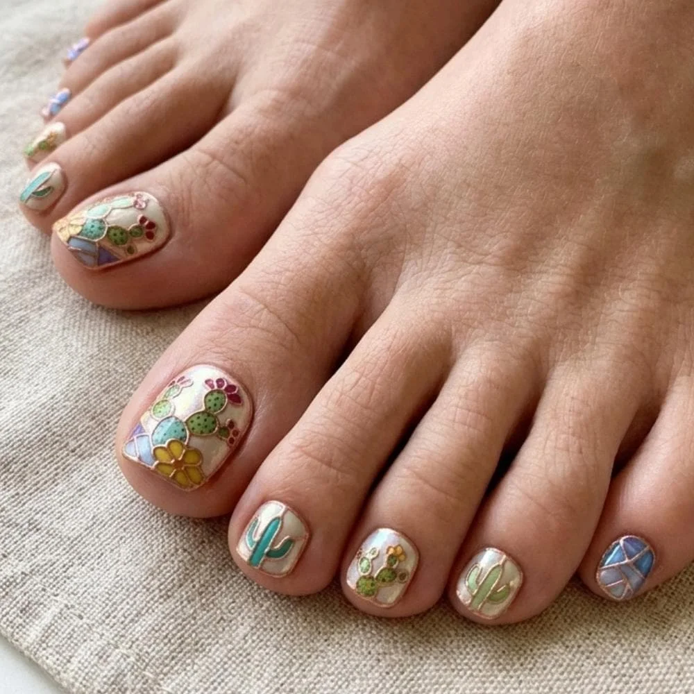 iridescent nails, southwestern mosaic, press on nails, custom press on nails, fake nails, Nails Art, stained glass nails, gold press on nails, 3d press on nails, luxury press on nails, handmade press on nails