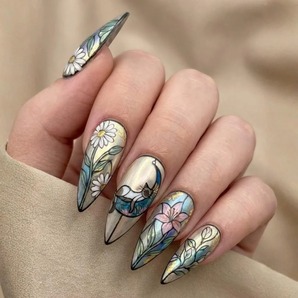 press on nails, hand painted nails, custom press on nails, fake nails, Nails Art, stained glass nails, gold press on nails, 3d press on nails, luxury press on nails, handmade press on nails
