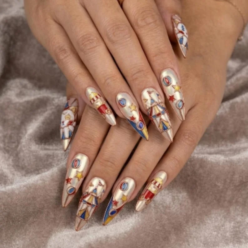 press on nails, custom press on nails, fake nails, Nails Art, stained glass nails, gold press on nails, 3d press on nails, luxury press on nails, handmade press on nails