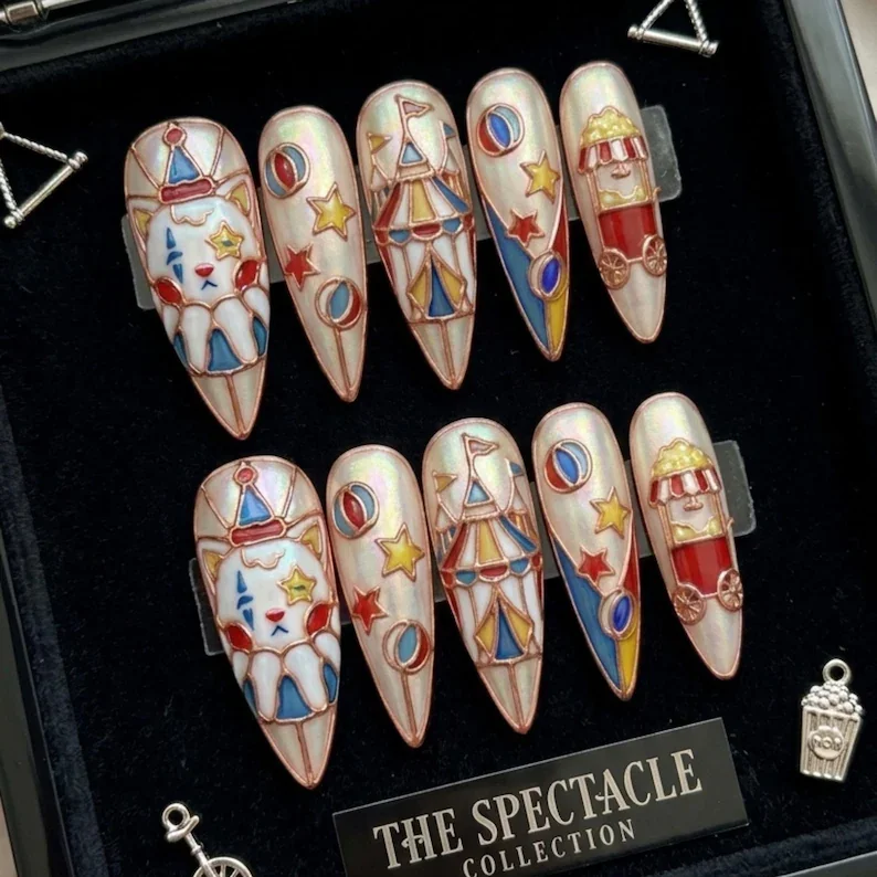 press on nails, custom press on nails, fake nails, Nails Art, stained glass nails, gold press on nails, 3d press on nails, luxury press on nails, handmade press on nails