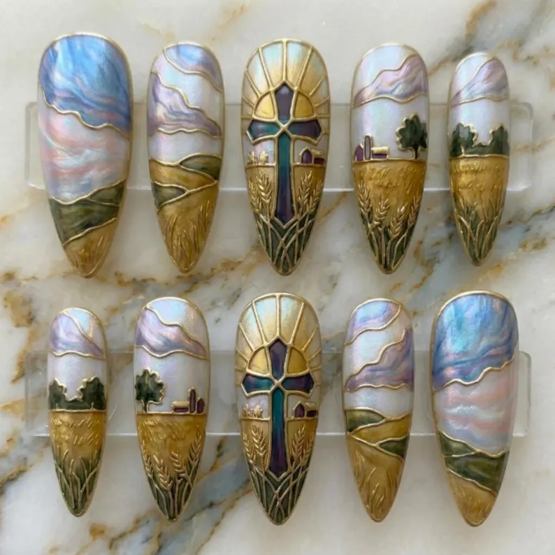 press on nails, custom press on nails, fake nails, Nails Art, stained glass nails, gold press on nails, 3d press on nails, luxury press on nails, handmade press on nails