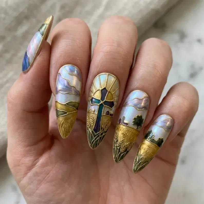 press on nails, custom press on nails, fake nails, Nails Art, stained glass nails, gold press on nails, 3d press on nails, luxury press on nails, handmade press on nails