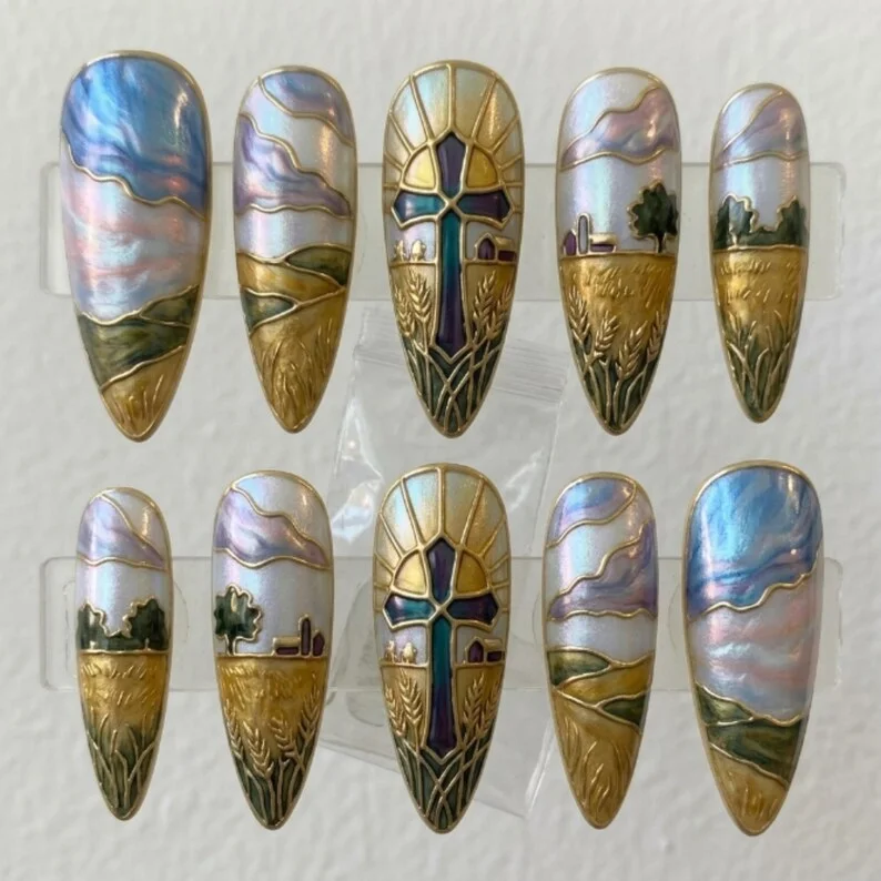 press on nails, custom press on nails, fake nails, Nails Art, stained glass nails, gold press on nails, 3d press on nails, luxury press on nails, handmade press on nails