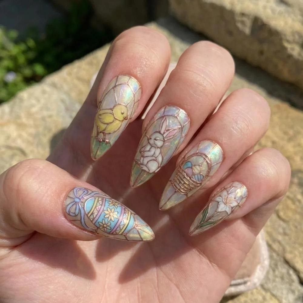 press on nails, custom press on nails, fake nails, Nails Art, stained glass nails, gold press on nails, 3d press on nails, luxury press on nails, handmade press on nails