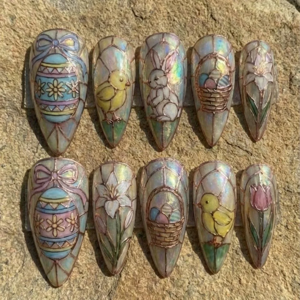 press on nails, custom press on nails, fake nails, Nails Art, stained glass nails, gold press on nails, 3d press on nails, luxury press on nails, handmade press on nails