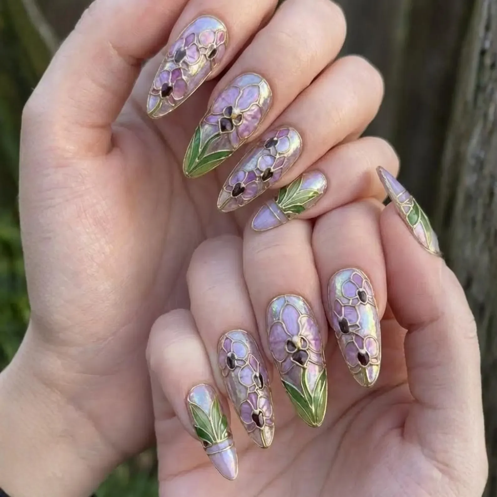 gold floral, press on nails, custom press on nails, fake nails, Nails Art, stained glass nails, gold press on nails, 3d press on nails, luxury press on nails, handmade press on nails