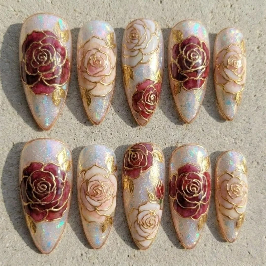 press on nails, custom press on nails, fake nails, Nails Art, stained glass nails, gold press on nails, 3d press on nails, luxury press on nails, handmade press on nails