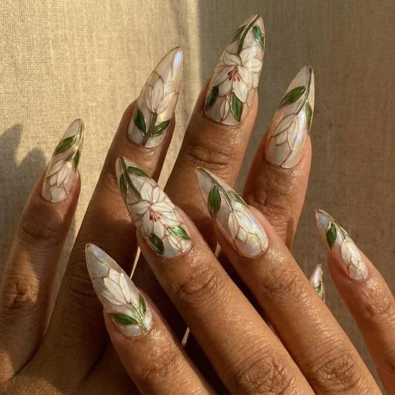press on nails, ethereal wedding, custom press on nails, fake nails, Nails Art, stained glass nails, gold press on nails, 3d press on nails, luxury press on nails, handmade press on nails