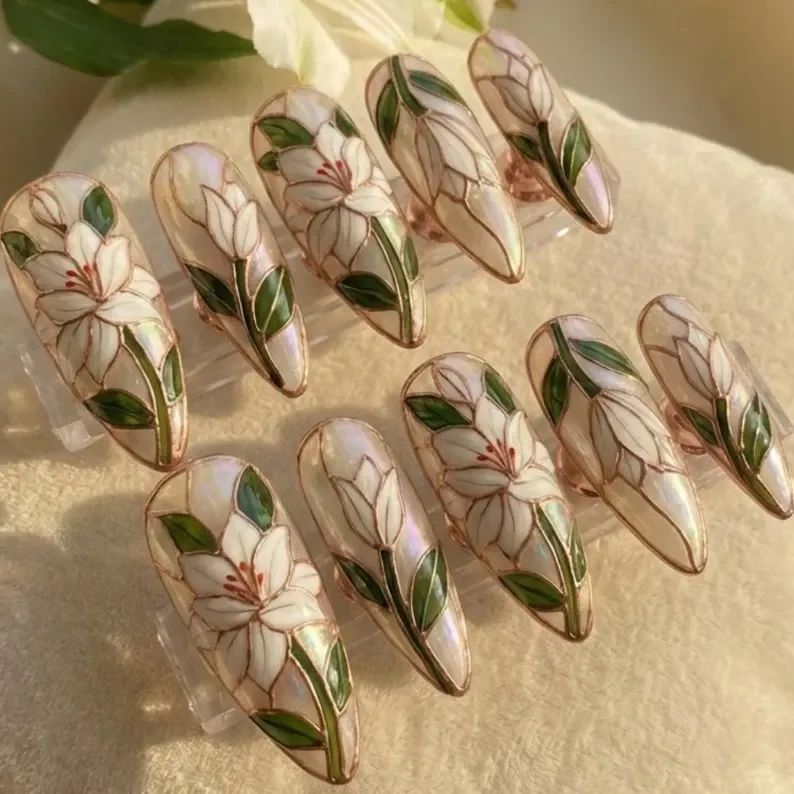 press on nails, ethereal wedding, custom press on nails, fake nails, Nails Art, stained glass nails, gold press on nails, 3d press on nails, luxury press on nails, handmade press on nails