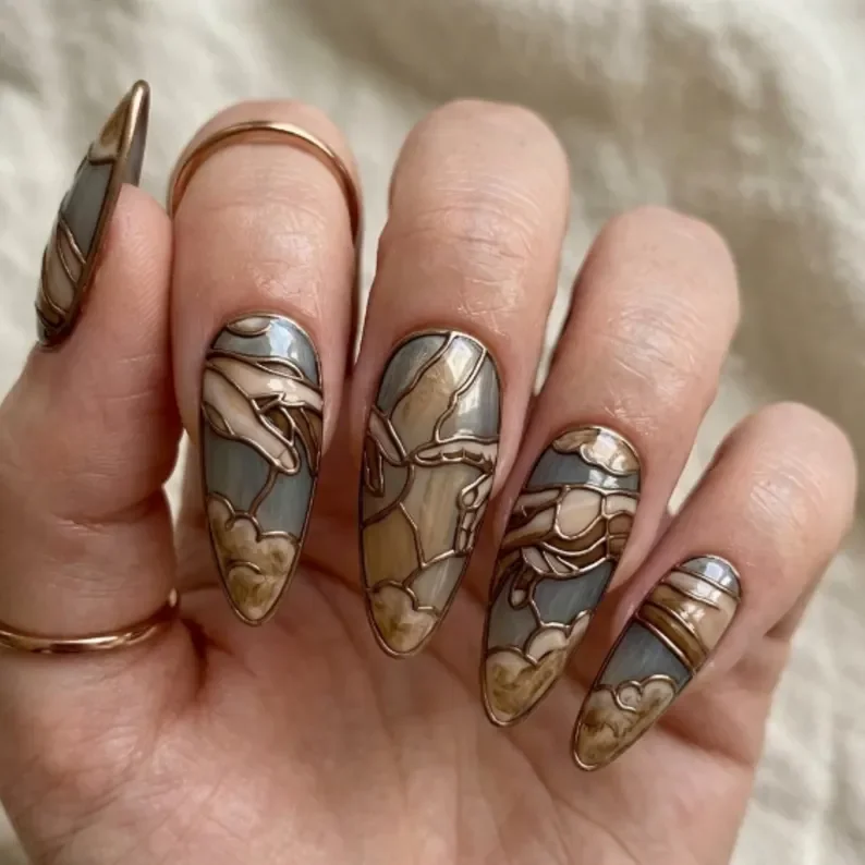 press on nails, custom press on nails, fake nails, Nails Art, stained glass nails, gold press on nails, 3d press on nails, luxury press on nails, handmade press on nails