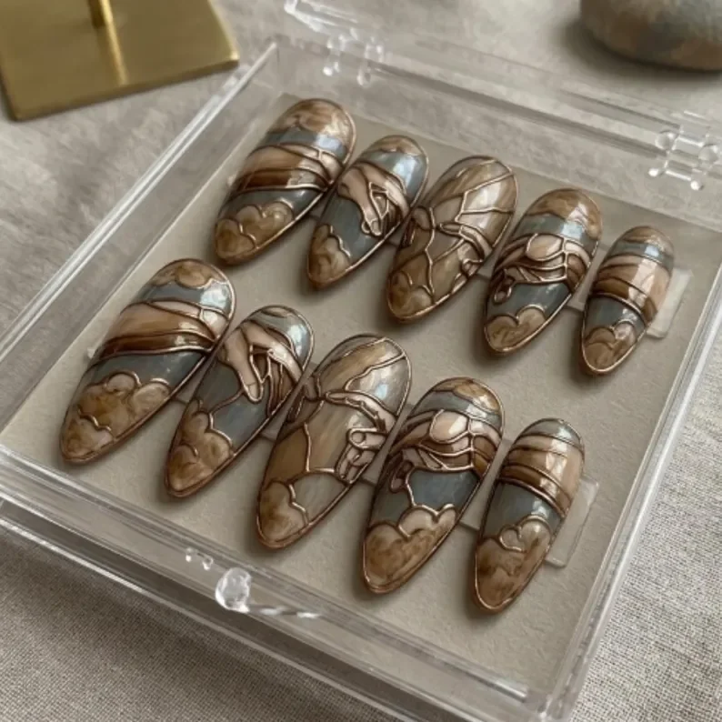 press on nails, custom press on nails, fake nails, Nails Art, stained glass nails, gold press on nails, 3d press on nails, luxury press on nails, handmade press on nails