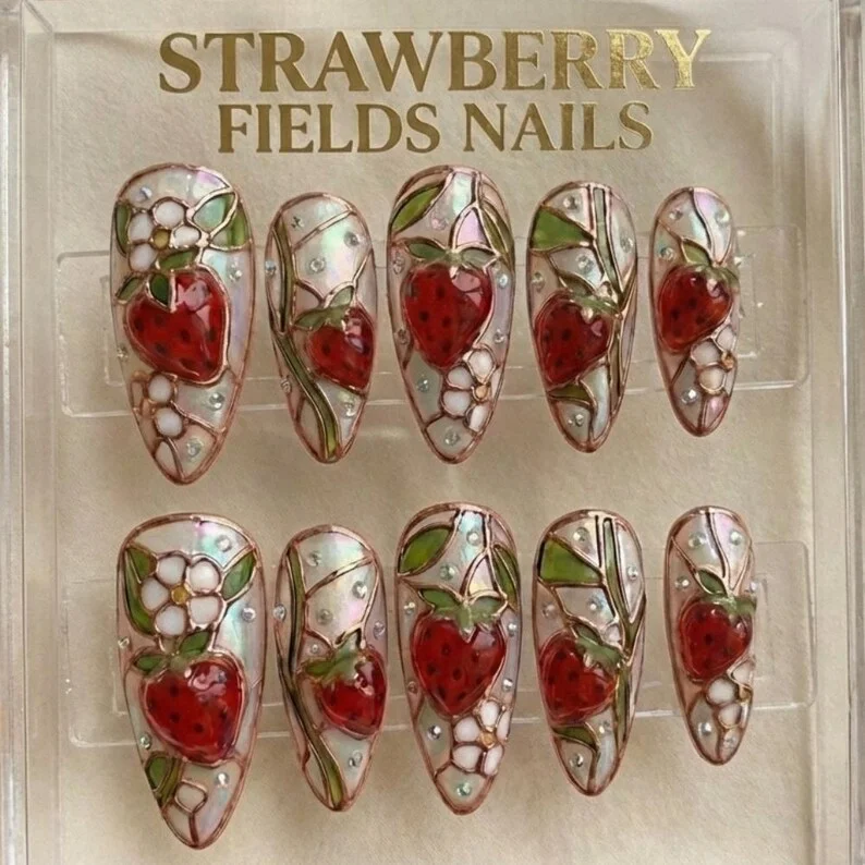 press on nails, custom press on nails, fake nails, Nails Art, stained glass nails, gold press on nails, 3d press on nails, luxury press on nails, handmade press on nails