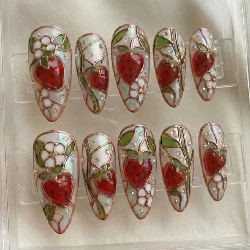 press on nails, custom press on nails, fake nails, Nails Art, stained glass nails, gold press on nails, 3d press on nails, luxury press on nails, handmade press on nails