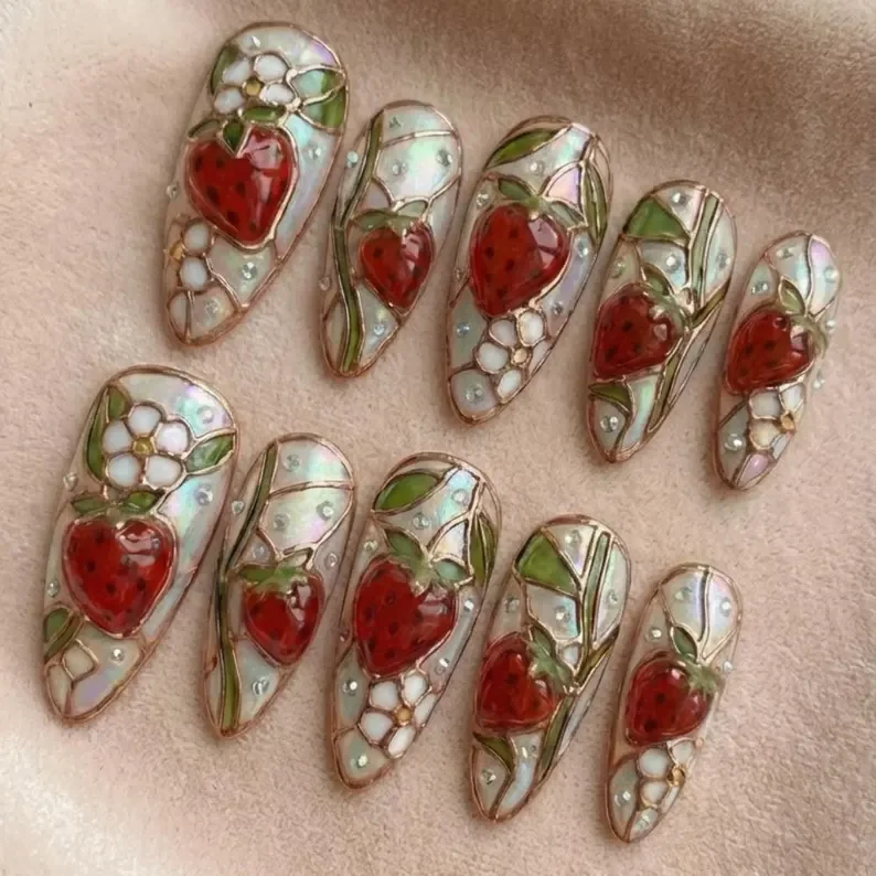 press on nails, custom press on nails, fake nails, Nails Art, stained glass nails, gold press on nails, 3d press on nails, luxury press on nails, handmade press on nails