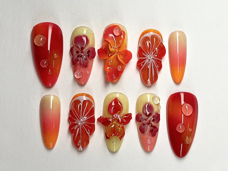 press on nails, custom press on nails, fake nails, Nails Art, stained glass nails, gold press on nails, 3d press on nails, luxury press on nails, handmade press on nails