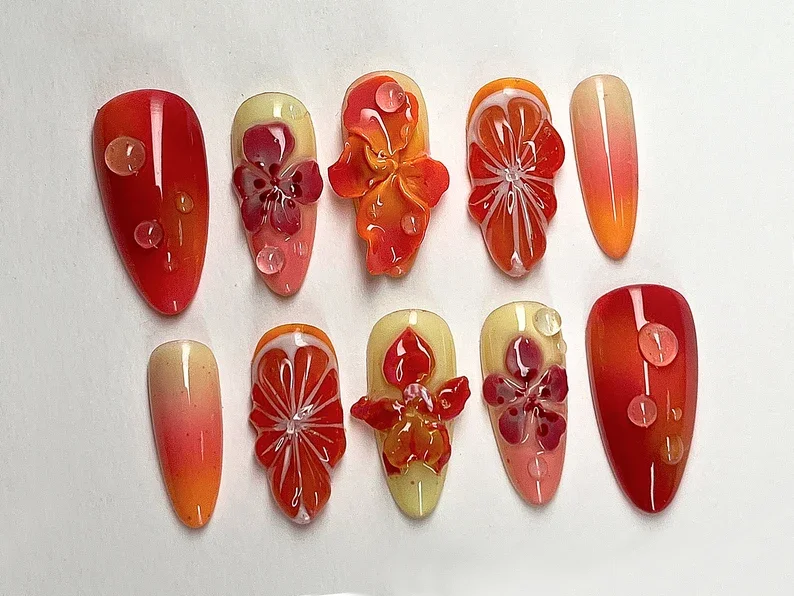 press on nails, custom press on nails, fake nails, Nails Art, stained glass nails, gold press on nails, 3d press on nails, luxury press on nails, handmade press on nails