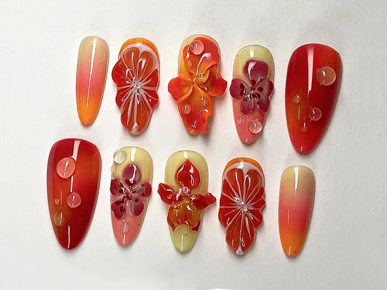 press on nails, custom press on nails, fake nails, Nails Art, stained glass nails, gold press on nails, 3d press on nails, luxury press on nails, handmade press on nails