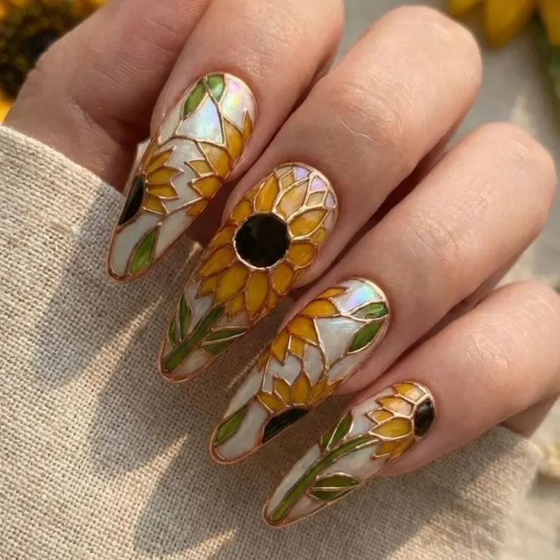 mother of pearl, iridescent base, press on nails, custom press on nails, fake nails, Nails Art, stained glass nails, gold press on nails, 3d press on nails, luxury press on nails, handmade press on nails