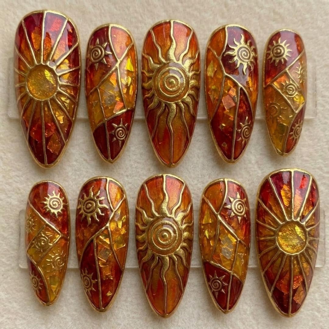 press on nails, custom press on nails, fake nails, Nails Art, stained glass nails, gold press on nails, 3d press on nails, luxury press on nails, handmade press on nails