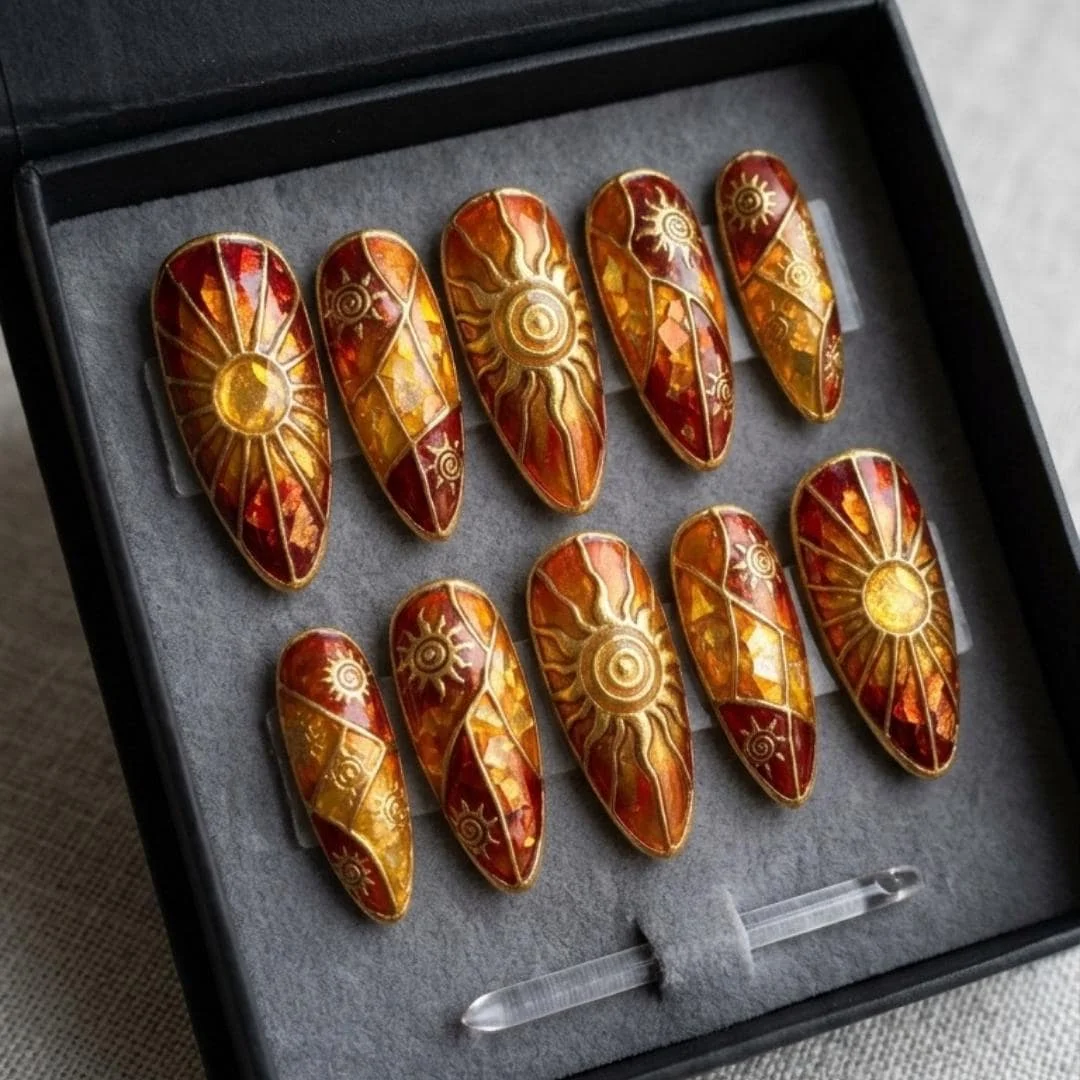press on nails, custom press on nails, fake nails, Nails Art, stained glass nails, gold press on nails, 3d press on nails, luxury press on nails, handmade press on nails