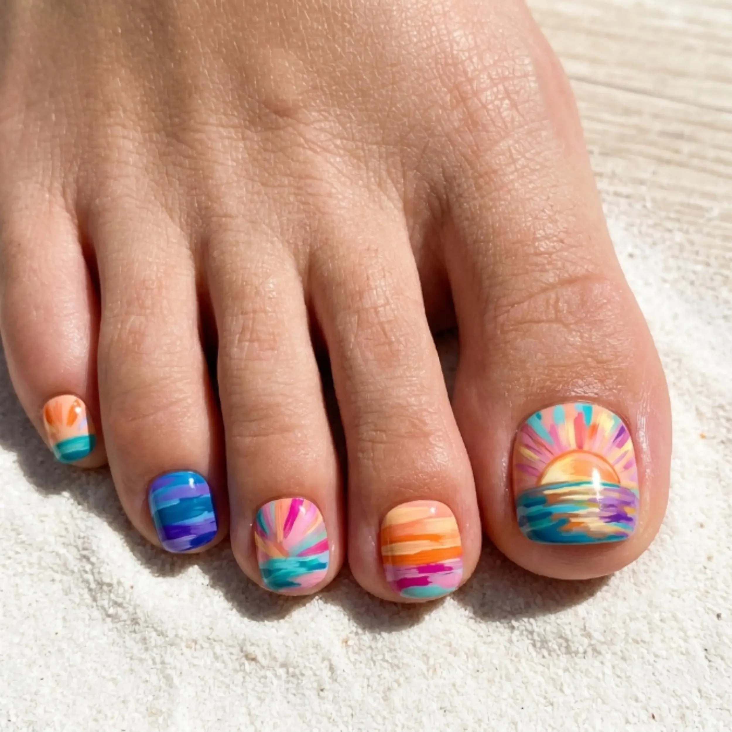 vibrant sunset, artistic summer, press on nails, custom press on nails, fake nails, Nails Art, stained glass nails, gold press on nails, 3d press on nails, luxury press on nails, handmade press on nails