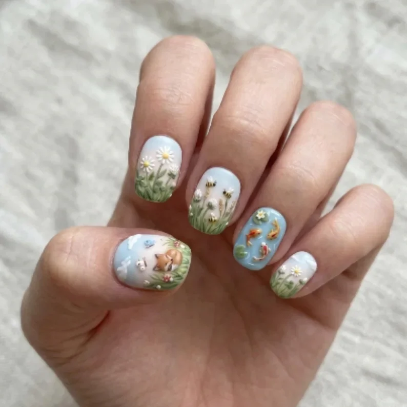 press on nails, custom press on nails, fake nails, Nails Art, stained glass nails, gold press on nails, 3d press on nails, luxury press on nails, handmade press on nails