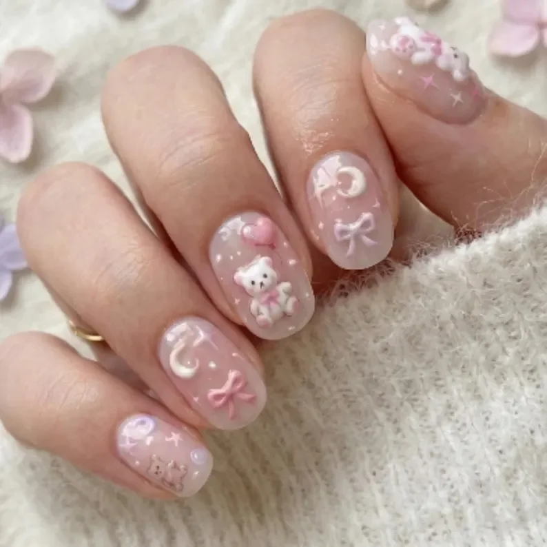 jelly nail art, moon nail art, press on nails, custom press on nails, fake nails, Nails Art, stained glass nails, gold press on nails, 3d press on nails, luxury press on nails, handmade press on nails