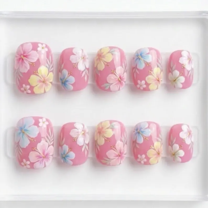 press on nails, kawaii pink, custom press on nails, fake nails, Nails Art, stained glass nails, gold press on nails, 3d press on nails, luxury press on nails, handmade press on nails