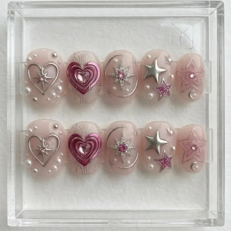 press on nails, custom press on nails, fake nails, Nails Art, stained glass nails, gold press on nails, 3d press on nails, luxury press on nails, handmade press on nails