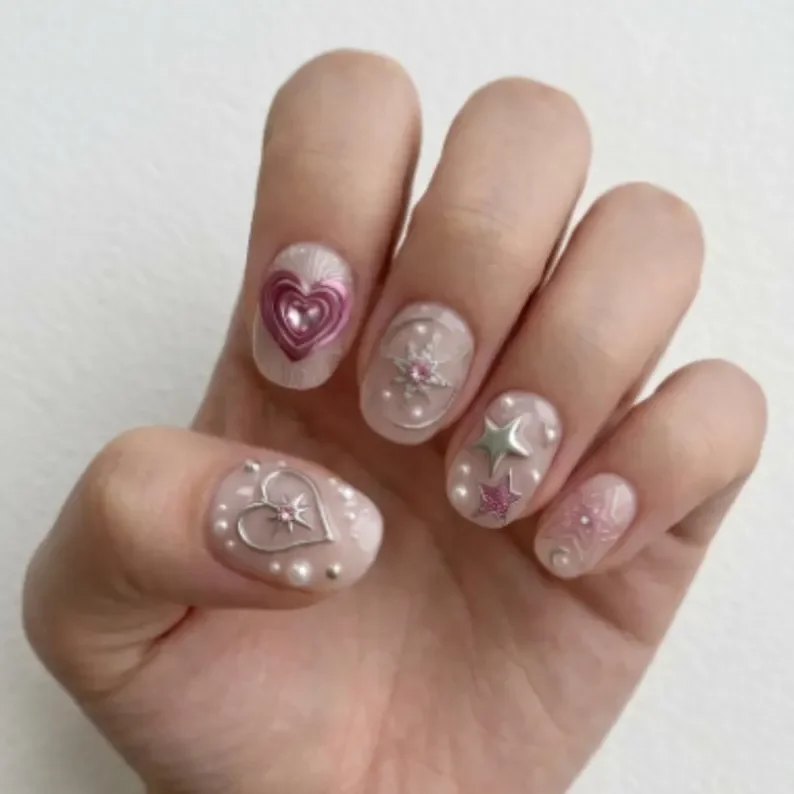 press on nails, custom press on nails, fake nails, Nails Art, stained glass nails, gold press on nails, 3d press on nails, luxury press on nails, handmade press on nails