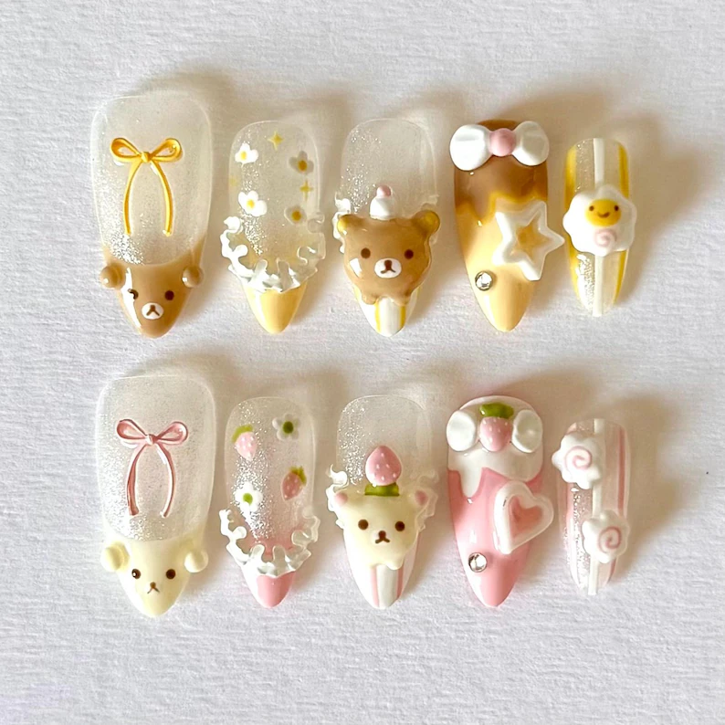 press on nails, custom press on nails, fake nails, Nails Art, stained glass nails, gold press on nails, 3d press on nails, luxury press on nails, handmade press on nails