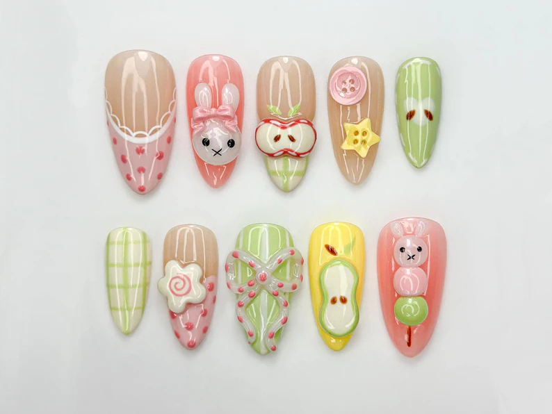 press on nails, custom press on nails, fake nails, Nails Art, stained glass nails, gold press on nails, 3d press on nails, luxury press on nails, handmade press on nails