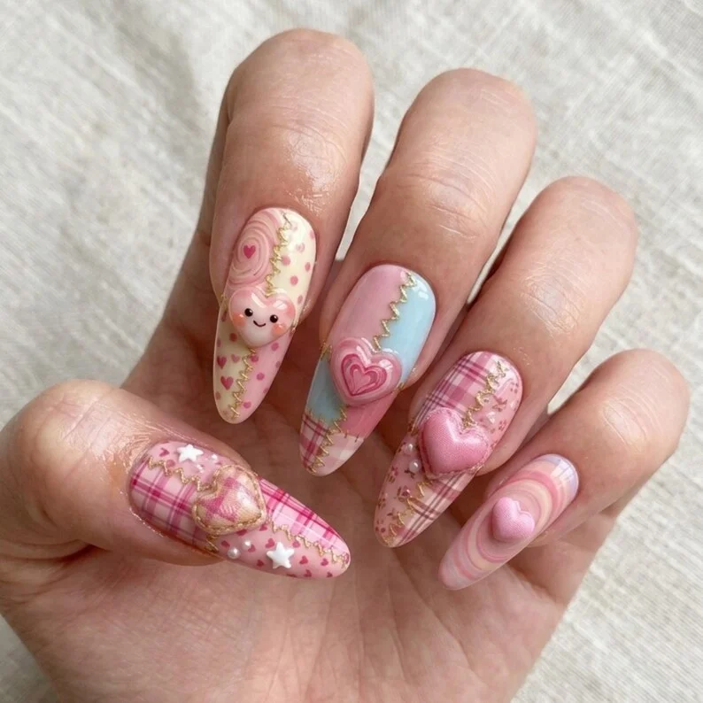 press on nails, custom press on nails, fake nails, Nails Art, stained glass nails, gold press on nails, 3d press on nails, luxury press on nails, handmade press on nails