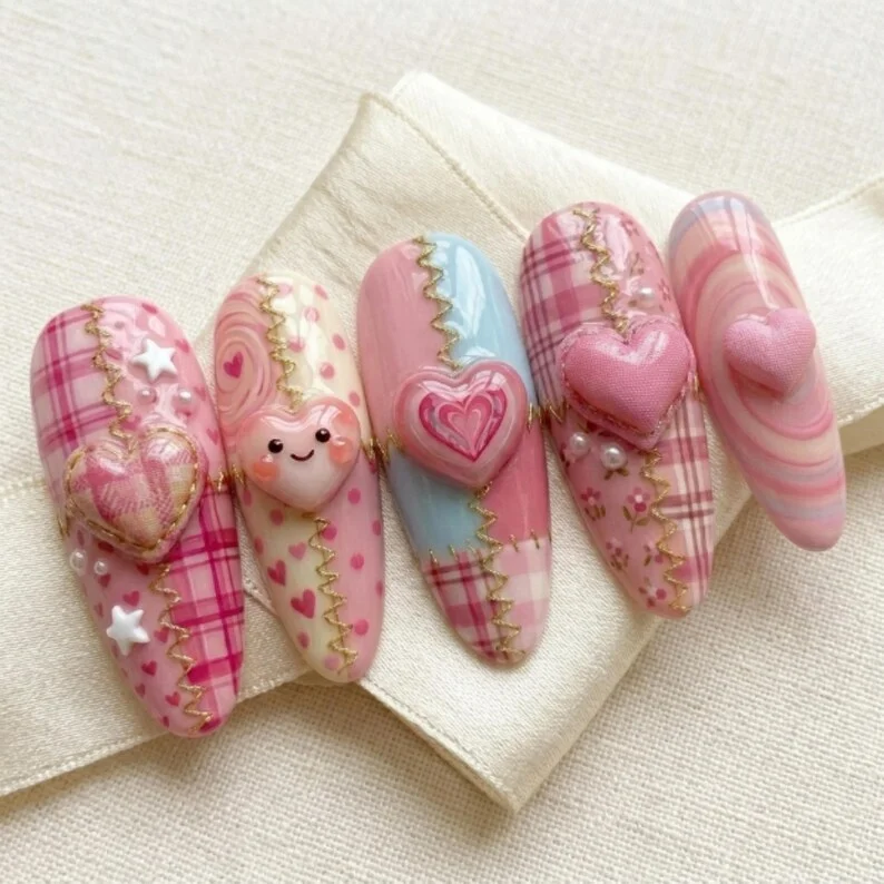 press on nails, custom press on nails, fake nails, Nails Art, stained glass nails, gold press on nails, 3d press on nails, luxury press on nails, handmade press on nails
