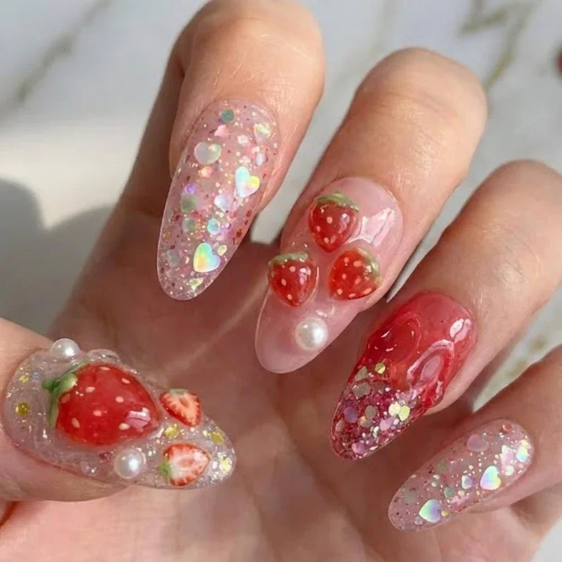 jelly press on, kawaii nail art, press on nails, custom press on nails, fake nails, Nails Art, stained glass nails, gold press on nails, 3d press on nails, luxury press on nails, handmade press on nails
