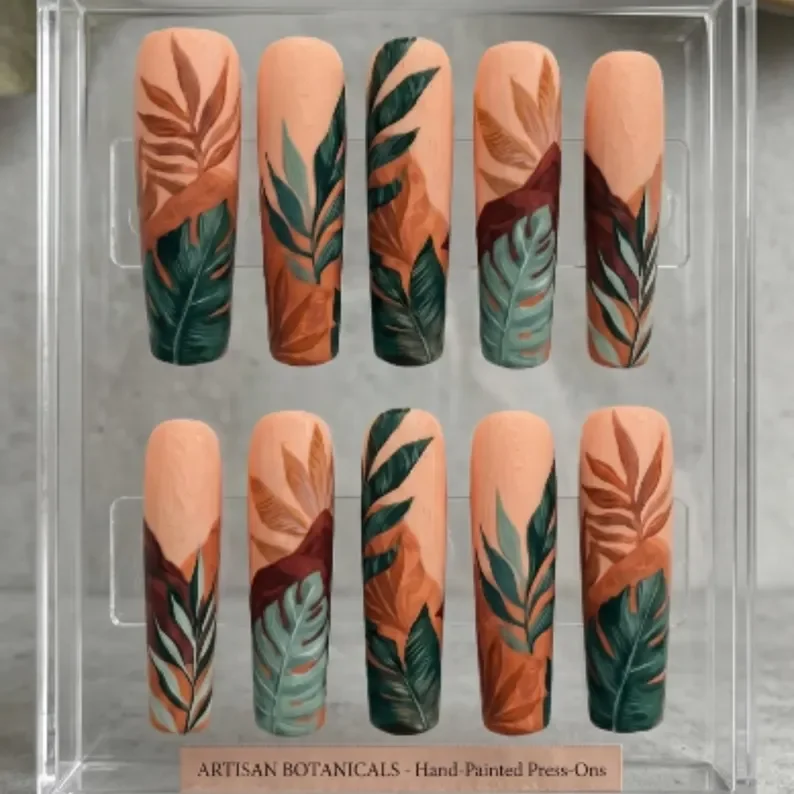 terracotta nails, green matte, press on nails, custom press on nails, fake nails, Nails Art, stained glass nails, gold press on nails, 3d press on nails, luxury press on nails, handmade press on nails