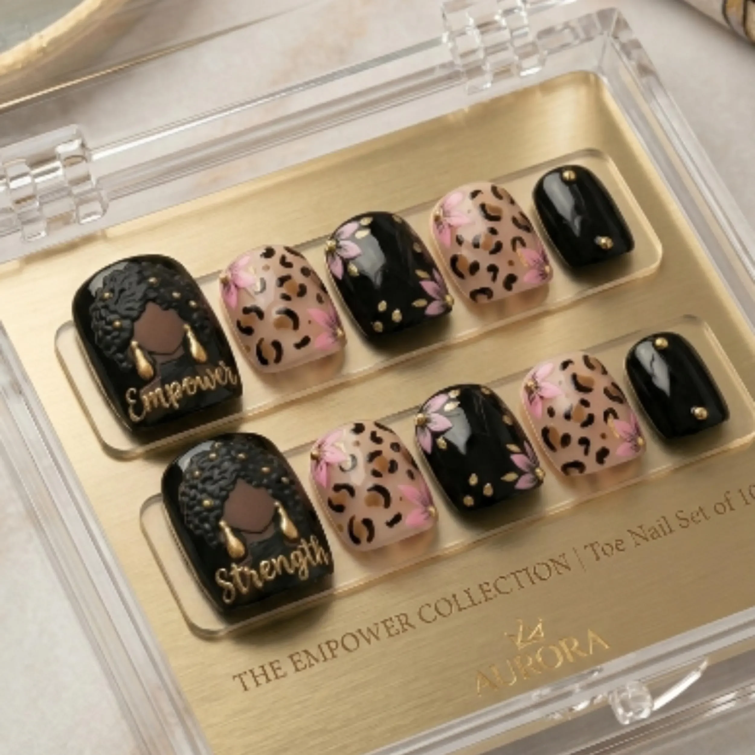 3D press on toe nails, leopard print pedicure, press on nails, custom press on nails, fake nails, Nails Art, stained glass nails, gold press on nails, 3d press on nails, luxury press on nails, handmade press on nails