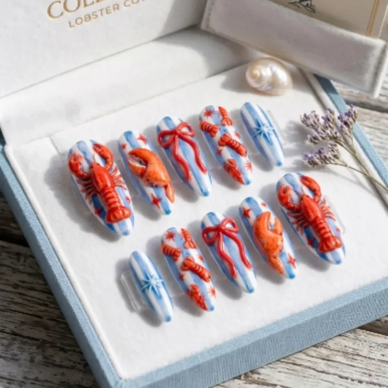 summer watercolor, hand-painted nails, press on nails, custom press on nails, fake nails, Nails Art, stained glass nails, gold press on nails, 3d press on nails, luxury press on nails, handmade press on nails