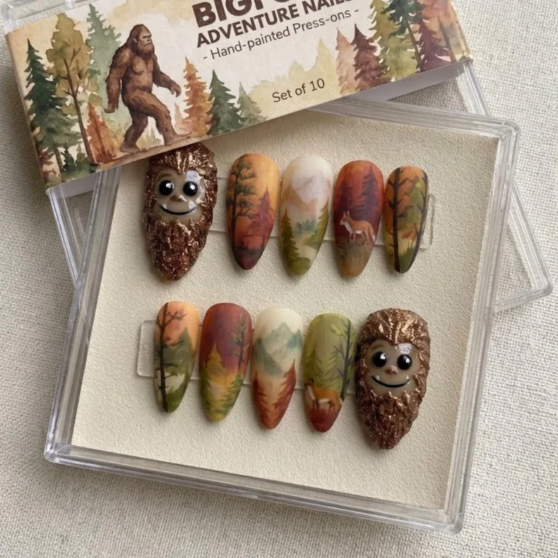 cozy fall nail art, fall nail design, press on nails, custom press on nails, fake nails, Nails Art, stained glass nails, gold press on nails, 3d press on nails, luxury press on nails, handmade press on nails