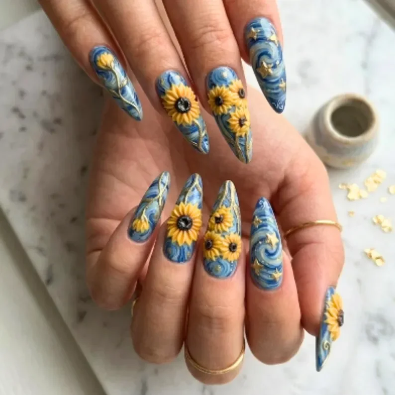 floral press on, botanical art, press on nails, custom press on nails, fake nails, Nails Art, stained glass nails, gold press on nails, 3d press on nails, luxury press on nails, handmade press on nails