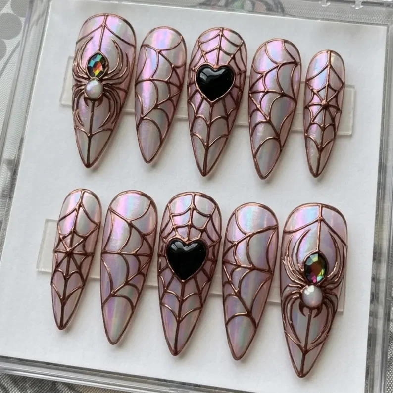 stained glass press on, press on nails, custom press on nails, fake nails, Nails Art, stained glass nails, gold press on nails, 3d press on nails, luxury press on nails, handmade press on nails